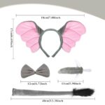 SPMatrix Elephant Ears Headband, Elephant Costume Women, Elephant Costume Adult, Elephant Tail Nose Bowtie for Birthday,Halloween,Cosplay Party