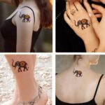 Dopetattoo Six sheets Temporary Tattoos for Men and Women Elephant for Men Temporary tattoo for Women Neck Arm Chest