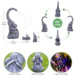 Elephant Statue with Solar Lights – Elephant Decor for Garden Statues for Outside – Good Luck Elephant Garden Gifts for Women,Mom