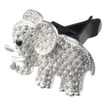 BYOBYO 4-Pack Elephant Shape Car Air Vent Clip Rhinestone Diffuser Clips – Silver