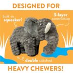 Spunky pup MEGA Tough Plush Toys for Aggressive Chewers – Durable, Triple-Layered Dog Chew Toys with Squeaker – Ideal for Large Dogs and Giant Breeds- Elephant