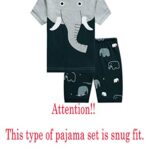 KikizYe Little Boys Elephant Short Sleeve Pajamas Kids Summer Cotton Pjs Size 5