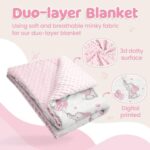 SANDJEST Elephant Kid Blanket for Girl – 30 x 40 Minky Throw Blankets for Girls – Gift for Kids on Birthday