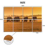 8 Pack Art Acoustic Panels Elephants Amboseli Self-Adhesive Sound Absorbing & Soundproof Wall Panels Acoustic Treatment for Studio Home 32x49in