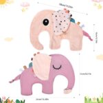 Baby Toys Baby Lovey Blanket Soft Elephant Blankets for Newborn Essentials 0-36 Months, Sensory Animal Security Blanket for Girls,Helps Speed up Pre-Sleep Calming Routine (Pink)