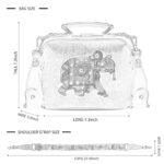 chushui Vintage Thai Elephant Embroidery Crossbody Bag,Top Handle Purse for Women,Premium Snowflake Leather with Adjustable Shoulder Strap