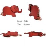 Lyuxhetaokdiq Women Fun Weird Elephant Shaped Crossbody Shoulder Bag PU Leather Unique Novelty Elephant Purse, Red