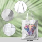 CSHVJ Elephant Gifts for Women, Elephant Stuff Tote Bag Watercolor Beach Bag, Animal Lovers Gifts for Women Friends Shopping Bags Reusable Grocery Bags for Picnic Camping Christmas Birthday Gift