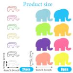 QFGasre 8books Elephant Sticky Notes with 24 pcs Paper Clips Cartoon Animal Self Stick Notes Colorful Memo Pad Paperclips Gifts for Teacher Student School Office