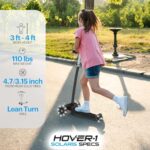 Hover-1 Solaris Kick Scooter with Multicolor Wheel Lights, 4.5” Front Wheels, Rear Foot Brake, and 110 Pound Weight Capacity