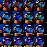 Elephant Night Light, 3.15 inch Elephant Crystal Ball Lamp with 16 Colors LED Wooden Base,3D Laser Engraving Holographic Night Lamp, Gift Box Packing, Birthday Elephant Toy Home Decor (Elephant)