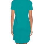 ENJOYNIGHT Womens Cotton Nightgown Short Sleeves Sleepshirt Print Nightshirt (Blue-Elephant, Large)