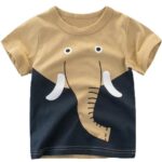 ALEXZV Toddler Boy’ Shirts 2 Packs Dinosaur Short Sleeve Tops T-Shirt Size for 3-6 Years (US, Age, 5 Years, Elephant Lion)