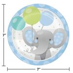 Creative Converting Enchanting Elephants Boy Dessert Plates, 8 ct