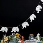 Baby Shower Garland Decorations Elephant Banner Glitter Silvery Supplies Baby Elephant Decorations Birthday Party Supplies Baby Nursery Decorations 10 Feet 17 Pcs