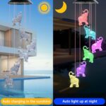 Solar Wind Chimes, Elephant Wind Chimes Gifts for Mom Grandma Women Wife Girls, IP65 Waterproof Hanging Memorial Windchimes with 7 Color Changing LED Lights for Outside Garden Yard Decorations