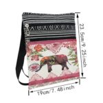 LiuenMgg Ethnic Style Elephant Messenger Bag Small Ethnic Pattern Printed Adjustable Strap Crossbody Zipper Bag Bohemian Phone Bag Wallet Cute Shoulder Handbag for Women -2