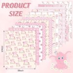 AnyDesign 12Pcs Baby Shower Cotton Fabric Bundles Pink Elephant Hot Air Balloon Star Rainbow Fat Quarters Cute Sewing Fabrics for DIY Handmade Crafts, 18 x 22 Inch