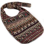 Hippie Crossbody Bag Thai Top Zip Hobo Sling Bag Handmade Hipster Messenger Bag – Elephant