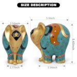 Cupholderlight Elephant Statue Handcrafted Resin – 5.5″ H Home Decor Sculpture for Bookshelf/Office/Desk – Gift for Housewarming/Christmas/Birthday (Colorful)