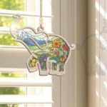 TEEZWONDER Elephant Gifts for Women – Suncatcher Christmas Ornaments 2025 for Tree Decorations – Sister Gifts for Women Friends, Elephant Ornament for Christmas Decorations, Friend Gift for Sister