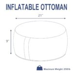 Melody Elephant Patio Inflatable Ottoman, 21×9 Inch Portable Stool Ottoman with Handle, Outdoor Round Footrest Stool for Garden Camping, Carmody Navy