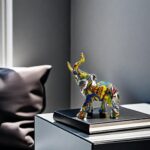 Colorful Elephant Statue Sculpture Figurine for Home, Office, Living Room, Desktop Decoration, Garden Outdoor Decor(Large)