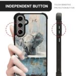 WANKBLC for Samsung Galaxy S24 Plus S25 Plus Case, Shockproof Protective for Man Women Non-Slip for Samsung Galaxy S24 Plus S25 Plus Oil Painting Elephant in Bathtub Crazy Pattern
