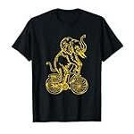 Elephant Cycling Bicycle Funny Biker Animal Riding Cool Bike T-Shirt