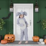 Rabtero Unisex Elephant Costume Kids, Girls Boys Halloween Christmas Easter Festival Birthday Theme Party Animal Cosplay Costumes Toddlers, Elephant Onesie for Kids 4-6