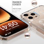 bicol for iPhone 16 Pro Case with Screen Protector, Enhanced Camera Protection, Crystal Acrylic Clear with Fashionable Designs for Girls Women, Slim Fit Protective Phone Cover, Beautiful Elephant