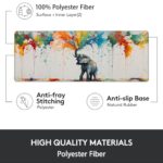 Color Splash Elephant Gaming Mouse Pad, Mouse Pad, Desk Mat, Non-Slip Rubber Base MousePads for Computers Laptop Office School Home Accessories Decor Gifts 31.5″ x 11.8″