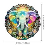 BDHRKTE 5.9”Elephant Window Hanging, Acrylic Window Hanging, Elephant Wall Decor for Elephant Lovers?Outdoor Light Catcher Garden Decor