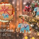 D24TIME Elephant Christmas Ornament – Metal Teal Ornament for Christmas Tree Friendship Sisterhood Elephant Ornaments for Women Kids Home Decorations Hanging Gifts