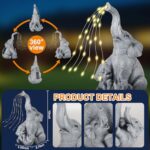 Solar Garden Decor Statue – Outdoor Unique Elephant Family Resin Figurine for Patio, Yard, Lawn, Balcony – IP65 Waterproof Elephant Ornament, Birthday Gifts for Mom, Grandma, Women