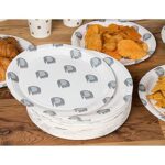 BLUE PANDA Disposable Paper Plates with Elephants – Sturdy 350g Dinner Plates – For Baby Shower Decor & Party Supply – 80 Count, 9 Inch