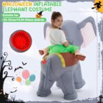 VioraWhite Kids Inflatable Costume Halloween Blow up Animal Costumes with LED Light Riding on Costume for Cosplay Girls Boys(Elephant)