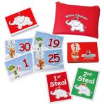 Apostrophe Games White Elephant Card Set, 50 Christmas Themed Cards and Carrying Pouch, White Elephant Exchange Card Set