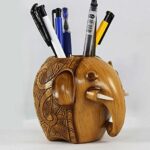 Z-Color Resin Carving Elephant Pencil Holder Fashion Creative Pen Holder For Office School