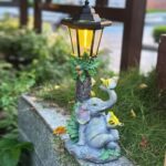 ZYLiWoo Solar Elephant Garden Statue, Outside Elephant Statue with Lantern Perfect for Balconies, backyards, or lawns—A Unique Birthday or Housewarming Gift for Women, Mothers, or Grandmothers