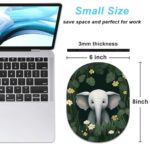 Rimilak Small Mouse Pad 6 x 8 Inch, Takes up Wrist and Mouse Space, Waterproof Compact Mini Mouse Mat for Laptop Computer Wireless Mouse Keyboard Home Office Travel,Cute Elephant