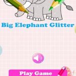 Blue Elephant Glitter Coloring