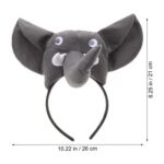 JOINPAYA Elephant 3D Costume Set: 3Pcs Girls Grey Elephant Costume Animal Headband Tail Bowtie Kit for Halloween Cosplay Dress Up Party
