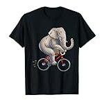 Elephant Riding Bicycle Cute Biker Cyclist T-Shirt