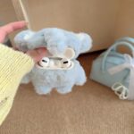 Cute Blue Elephant Plush Case for AirPods 4 with Cleaner Pen, Protective Cover for Apple AirPods 4, Gift for Women