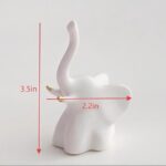 2-Pack White Ceramic Elephant | Elegant Elephant Ring Holder & Jewelry Organizer, Perfect Home Decor & Gift Idea for Women, Mothers, Girlfriends