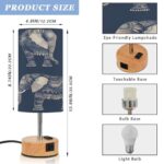 KJIZMO Bedside Table Lamp with Touch Control Ethnic Indian Elephant (1) Nightstand Lamp for Livingroom Bedroom Office Reading Working