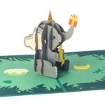 Ribbli Elephant Pop Up Birthday Card, Handmade 3D Birthday Card, Birthday Cards for Kids Boys Girls Elephant Lover, with Envelope