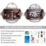 LOVEVOOK Leather Laptop Backpack for Women 15.6 inch,Travel Backpack Purse Nurse Teacher Backpack Computer Laptop Bag,Professional College Business Work Carry On Backpack with USB Port,Elephant Grey