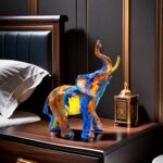 SHTWX Colorful Elephant Statue Sculpture Figurine for Home, Office, Living Room, Desktop Decoration, Garden Outdoor Decor (Large)